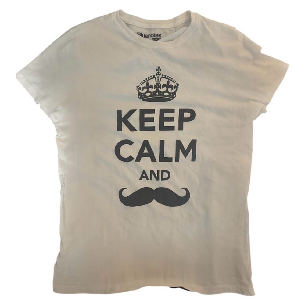 Keep Calm and Mustache Baby Tee